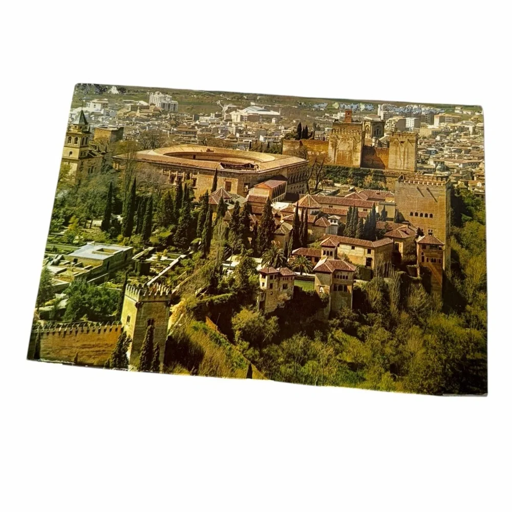 Vintage Alhambra Granada Spain Postcard – Palace of Charles V View
